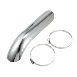 Motoforti Universal Motorcycle Exhaust Pipe Heat Shield Curved Motorcycle Heat Insulation Cover 265x55mm Durable Stainless Steel Silver Tone 1 Set