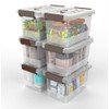 WYT Clear Storage Latch Box, 6 Pack Storage Organizer Bins