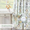 DS BATH Sage Fabric Shower Curtain, Boho Green Yellow Floral