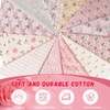 Wadukud 12PCS 56x46cm Polyester Fabric Bundles, Floral Pre-Cut Quilting Cotton