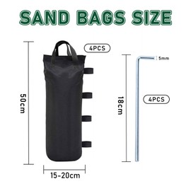 YSOOUA Weights for Gazebo Weights Gazebo Sandbags Pack of 4 Tent Sandbag 51 x 21 cm with Fixed Nail 800D Oxford Fabric Sandbag Weight for Gazebo Garden Beach Tent