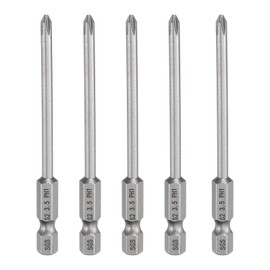 HARFINGTON 5pcs #1 Phillips Screwdriver Bit PH1 1/4" Hex Shank 3.15" (80mm) Long Magnetic S2 Steel Industrial Grade Screw Driver Bit Cross Head Electric Drill Bits 0.138" (3.5mm) Rod