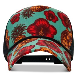 Combat Iron The Weekender Mesh Rope Snapback | 5 Panel Waterproof Hat, Recycled Polyester, Sun Protection, Moisture-Wicking | Teal Pineapple Express