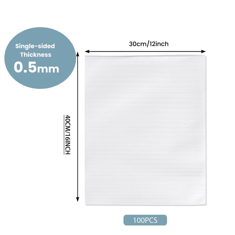 DRENIS 40 PCS Foam Pouches, 12 x 16 Inch, White,