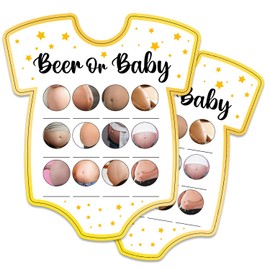 Baby Shower Games, Beer or Baby Game Cards, Fun Baby Shower Party Games Supplies & Activities, Gender Reveal Games For Guests, Baby Shower Ideas, Set of 30 Cards