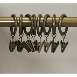 Urbanest Set of 16 Metal Curtain Drapery Clip Rings 1 Inch Diameter, Fits up to 3/4 Inch Rod, (Antique Gold)