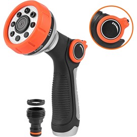 Garden Hose Nozzle Spray Nozzle with Water Volume Control Valve High Pressure Water Hose Nozzle Sprayer with Adjustable 8 Patterns for Garden Watering,Car Washing and Pet Showering