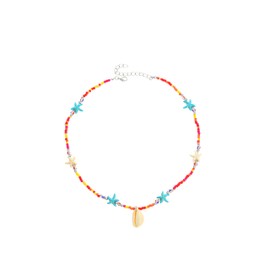 Fashband Boho Starfish Necklace Pearl Layered Necklaces Beach Necklace Chains Accessories for Women