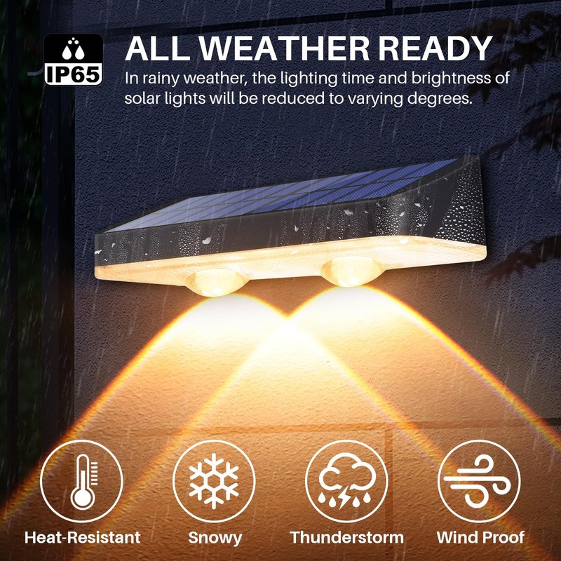 XmnSoly Solar Fence Lights 8 Pack Bright LED Lens Downlights