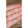 Andralok 9ct yellow gold 3mm round tanzanite crystal nose stud