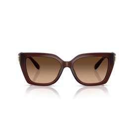 COACH Women's HC8408F Low Bridge Fit Square Sunglasses, Milky Hazelnut/Brown Gradient, 57 mm