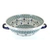 Blue Rose Polish Pottery Sage Floral Colander