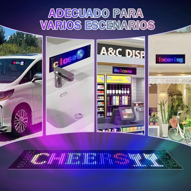 Ojos Led Para Carro,Pantalla Led Flexible Para Auto,Visualización LED Programable,Texto