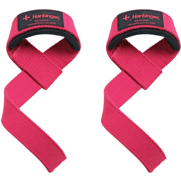 Harbinger Womens Padded Cotton Lifting Straps Femme, Black/Pink, FR : Taille Unique (Taille Fabricant : Taille Unique)