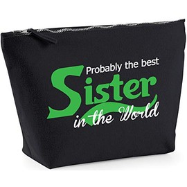 Hippowarehouse Probably The Best Sister In The World printed make up cosmetic wash bag 18x19x9cm