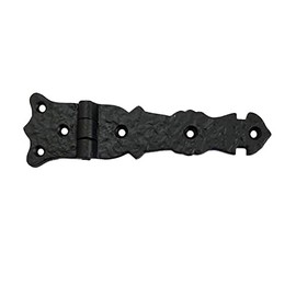 Adonai Hardware Abez Antique Cast Iron Cabinet Hinge (5.6" x 4 Pack, Black Powder Coated)