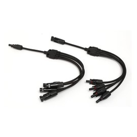 Y Branch 1 Male to 4 Female (M/FFFF) and 1 Female to 4 Male (F/MMMM) Plug Parallel Adapter Wire Plug Tool Kit for Solar Panel