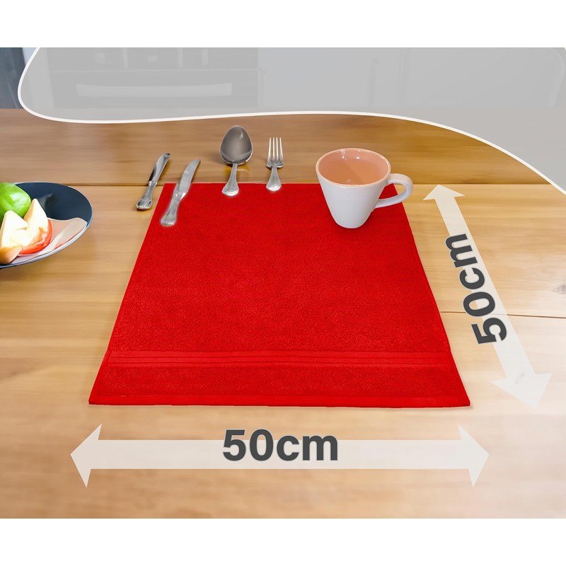 Lashuma Linz Terry Kitchen Towels Red Cotton Tea Towels 50