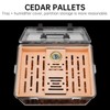 Acrylic Cigar Humidor with Hygrometer and Humidifier, Cedar Wood Tray,