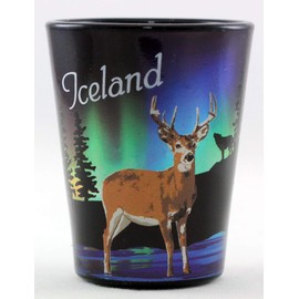 Iceland Northern Lights Deer Shot Glass