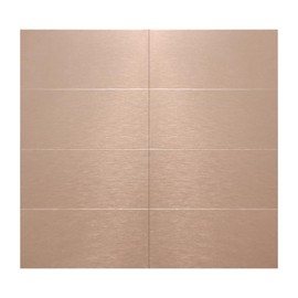 Aluminum Peel and Stick Backsplash Panels - 3"x6" Brushed Copper Kitchen Wall Decor, 40-Piece