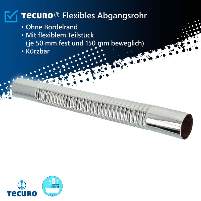 tecuro Flexible Outlet Pipe Diameter 32 mm for Siphon Odour