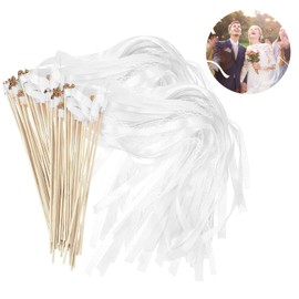 Wedding Wands, Pack of 30 Sticks with Bell and Wedding Ribbons, Magic Wands, Wedding Streamers Used for Weddings, Birthdays, Parties, Holiday Parties