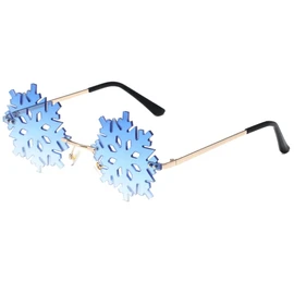 LASPOR - anteojos de sol con forma de copo de nieve para mujeres y hombres, anteojos de fiesta de Navidad (degradado azul)