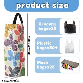 QhgPnt Plastic Bag Holder,Plastic Bag Storage Carrier, Washable Shopping Bags Storage Reusable Trash Bags Organizer for Home Kitchen Pantry Decor Camping ﻿