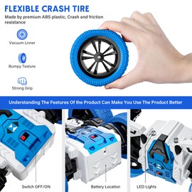 Remote Control Car, Double Sided RC Car, 4WD Off-Road Stunt Car with 360° Flips, 2.4Ghz Indoor/Outdoor All Terrain Rechargeable Electric Toy Cars Gifts for Boys Kids 6 7 8 9+ Year Old