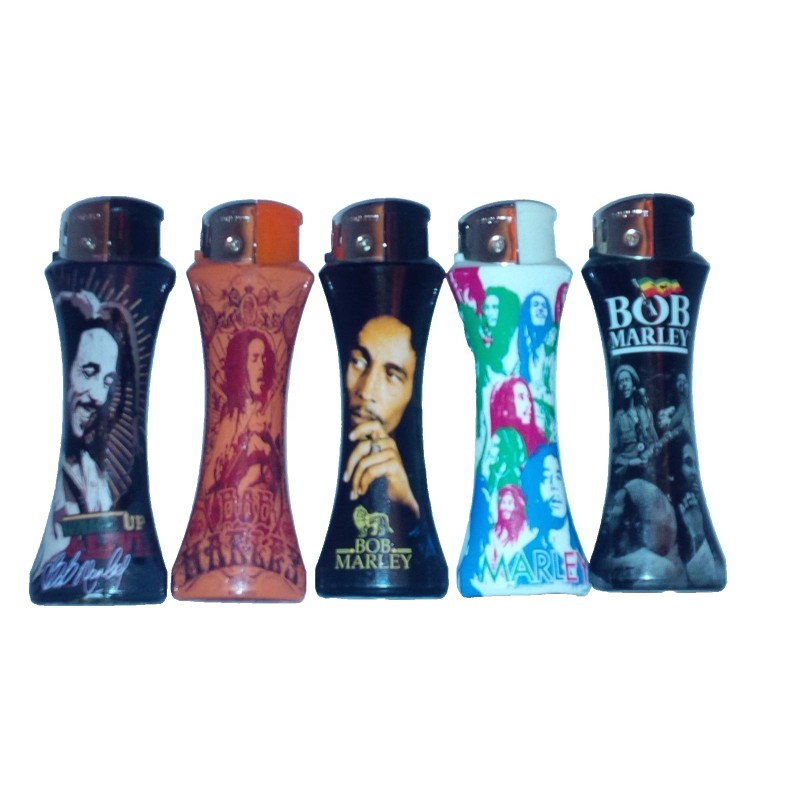 25 x BOB MARLEY CURVE LIGHTER different design Refillable Random