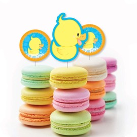 Big Dot of Happiness Ducky Duck - DIY Shaped Baby Shower or Birthday Party Cut-Outs - 24 Count