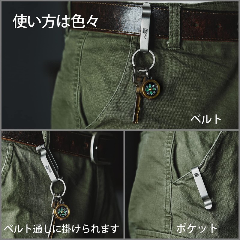 KeyUnity KM00 Keychain, Belt Keychain, Keyring, Belt Sash Clip, Double-Sided,