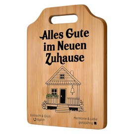 Bambus Schneidebrett - Einweihungsgeschenk Haus Perfektes Einzugsgeschenk für Haus & Wohnung Willkommen im Neuen Zuhause Alles Gute im Neuen Zuhause Einzugsgeschenke Haus & Einzugsgeschenke Wohnung