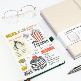 HOMEMARS Lvory Notebook, Notebook, 21 cm x 14.5 cm, Blank A5, Journal Book, Travel Journal, Sketchbook, Blank Paper, Notepad, Notebooks A5, 100 GSM, 200 Pages, Leather Hardcover