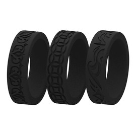 Anillos de Boda, de silicona, escalada, deportes de fitness, Levantamiento de pesas/Entrenamiento, Running, anillo de goma, Caja fuerte, anillo de silicona hombres, cajas de regalo, blue 、black