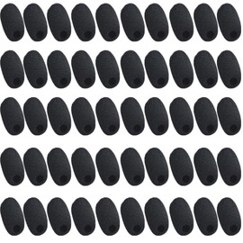 JCKD50pcs replacement microphone windscreens, microphone foam, sponge mini microphone headset windscreens, high-density foam microphone windscreens,for teaching, stage performance, conferences (black)