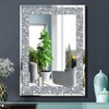 QMDECOR Crystal Crush Diamond Rectangle Silver Mirror for Wall Decoration