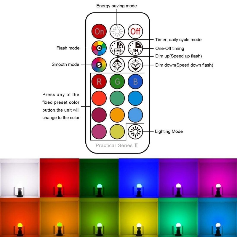 ILC RGB LED Light Bulb, Color Changing 40W Equivalent, Daylight