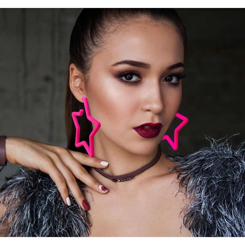 Star Earrings for Women Trendy Pink Stud Earring Bulk Pack
