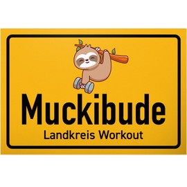 DankeDir! Muckibude County Workout Sign 30 x 20 cm Gift Idea Friends Party Decoration Gift Birthday Gift Pumper Door Sign Gym Funny Saying Fitness