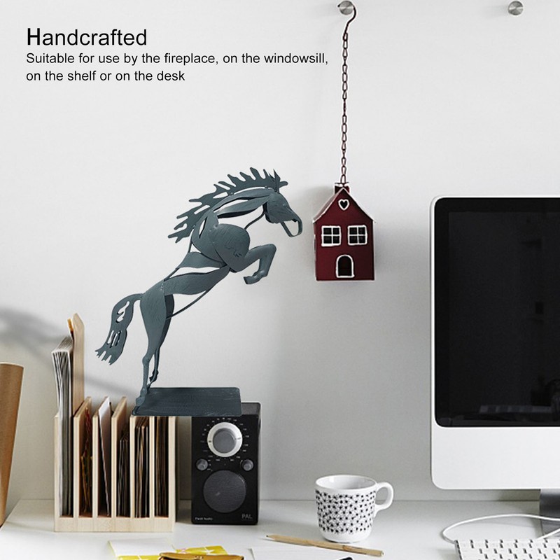 Metal Horse Statue Unique 3D Design Iron Decorative Running Horse