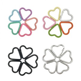 colored heart carabiner key ring black 23ea
