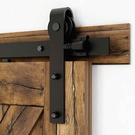 CCJH 8ft Sliding Barn Door Hardware Kit Vintage Barn Door Closet Hardware Track System for Single Wooden Door