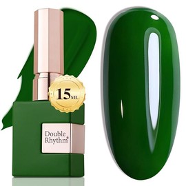15ML Sheer Gel Nail Polish Soak Off Same Color Bottle Glossy Nail Art Gel for Salon or DIY Manicure at Home for Women:_Dark Green