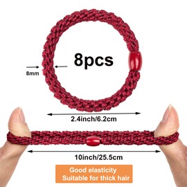 GYGYL 8Pcs Mixed Color Hair Ties for Women Girls, Elastics Hair Bands Ponytail Holders for Thick Hair, No Damage No Crease Hair Elastics(Style 13)