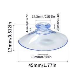 Suction Cups Without Hooks, 1.77 inch, 16 Pack, Clear Rubber for Glass Window Home Organization