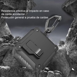 Ecoshopmaster Funda Protectora para AirPods 4 Antigolpes Case Tipo Fibra De Carbono Proteccion Auriculares
