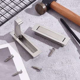 UNICRAFTALE Barn Door Handle Rectangle Sliding Door Handle 8cm 304 Stainless Steel Flush Pull Door Handle Invisible Built-in Door Handle for Drawers Cabinet Sliding Door