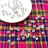 Amaney Letter Beads N 100pcs 7x4mm White Round Acrylic Black